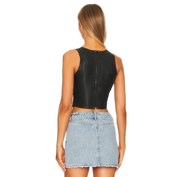 Miaou Jinx Tank in Black Latex - Picture 3 of 4